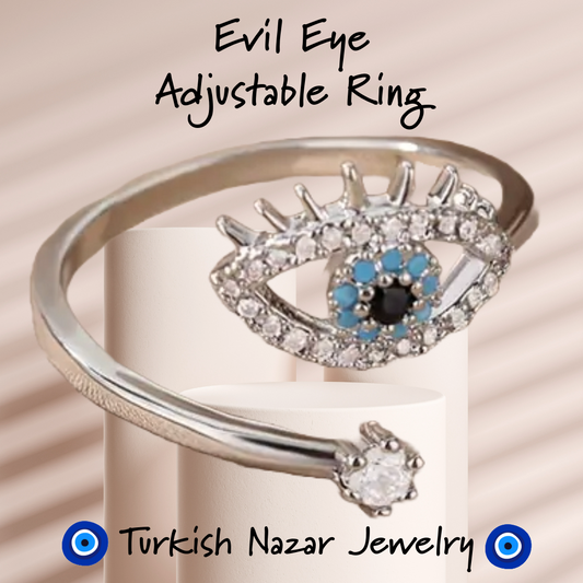Turkish Blue Evil Eye Rings