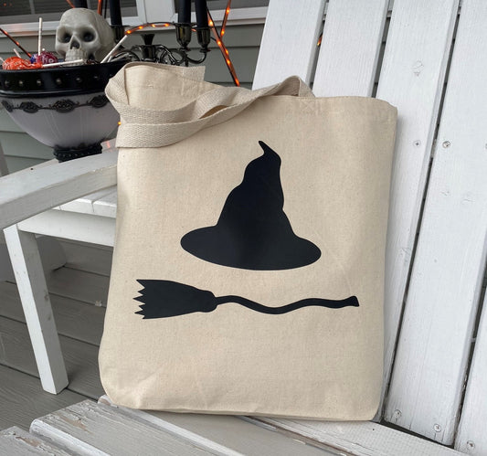 WITCH HAT and BROOM Tote Bag