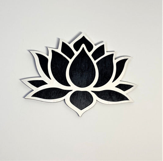 Small Black or White LOTUS FLOWER Wall Hanging