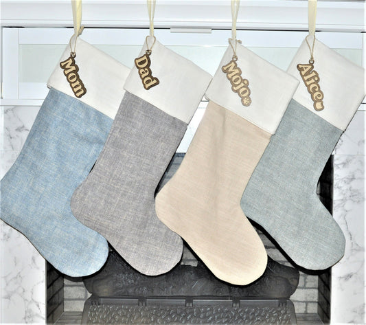 Neutral Colored Christmas Stockings