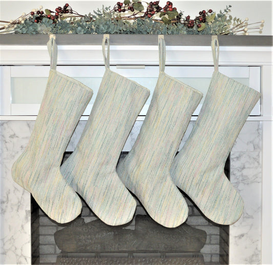 Christmas Stocking with Woven Flecked Colors