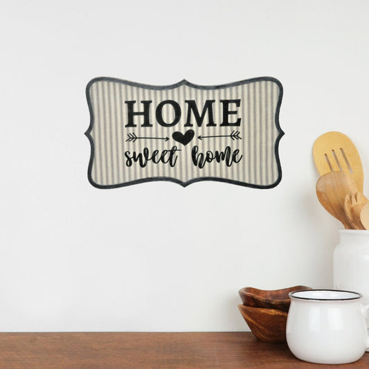 HOME SWEET HOME Ticking Fabric Wall Hanging